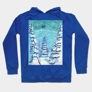 Winter Landscape with Cable Car Hoodie